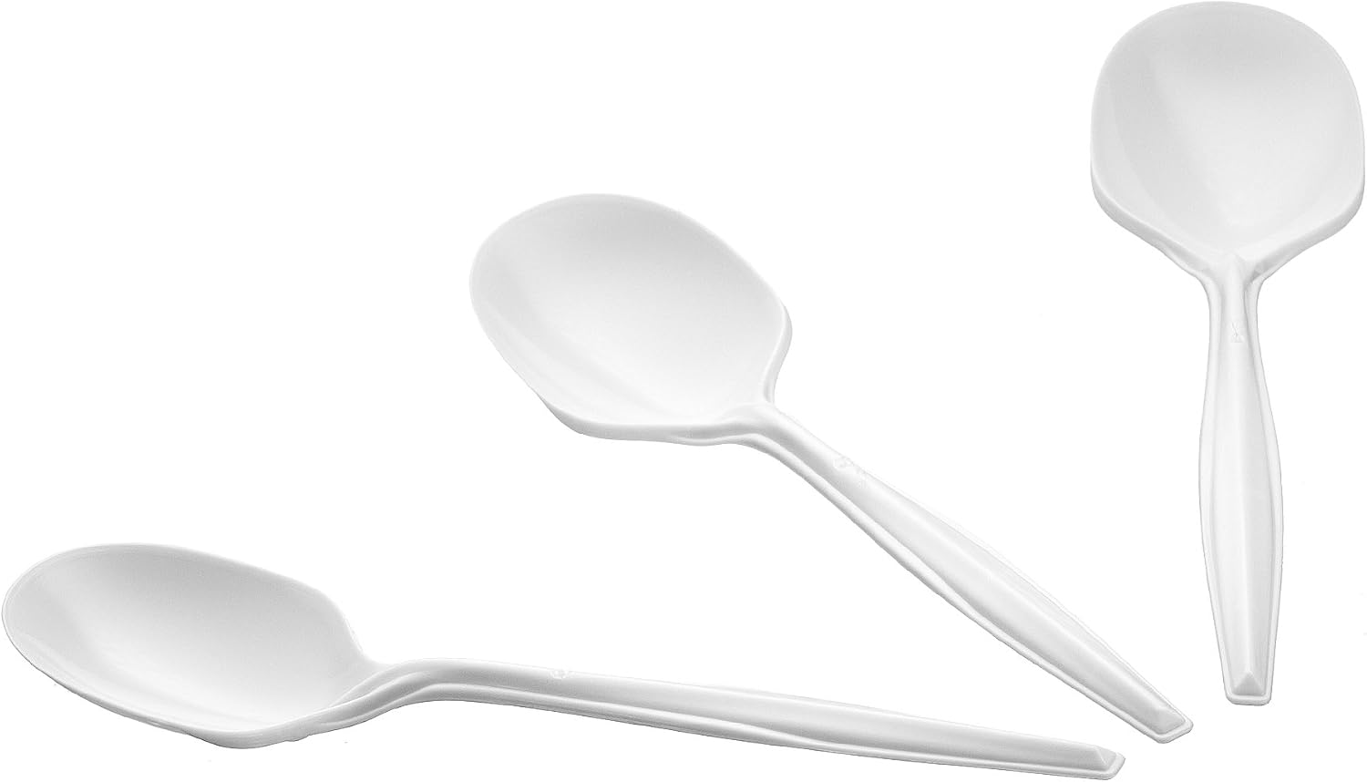 Settings Plastic Soup Spoons Heavy Duty Disposable Cutlery, 1000 Count | Bulk white utensils for chili, stew, parties, weddings, catering & restaurants; BPA free deep bowl won't bend in broth