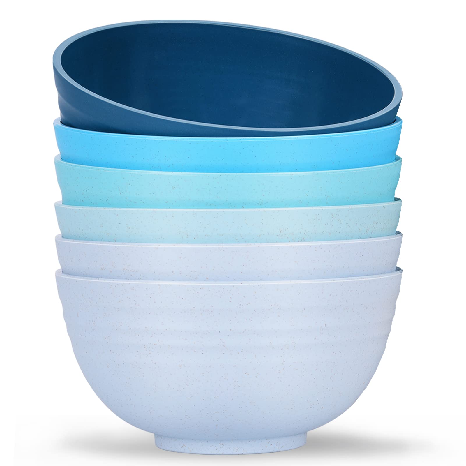 Unbreakable Cereal Bowls 25 OZ Microwave and Dishwasher Safe BPA-Free Bowl Dessert Bowls for Serving Soup, Oatmeal, Pasta and Salad [Set of 6]