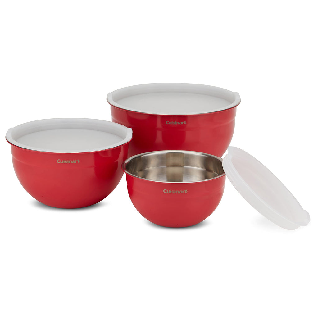 Cuisinart Mixing Bowl Set, Nesting Bowls, Stainless Steel, 3-Piece | 1.5, 3 & 5 qt. stainless steel mixing bowls for baking, cooking & prep, dishwasher safe, durable & compact, CTG-00-SMB