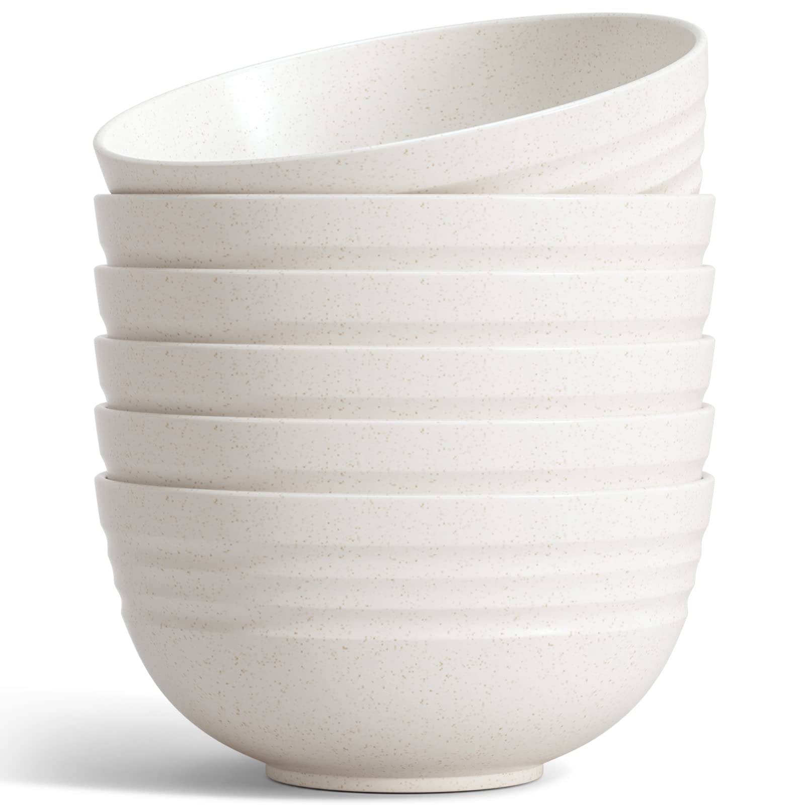 Unbreakable Cereal Bowls 25 OZ Microwave and Dishwasher Safe BPA-Free Bowl Dessert Bowls for Serving Soup, Oatmeal, Pasta and Salad [Set of 6]