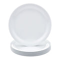 Amazon Basics Melamine Plastic Plate, Dishwasher Safe, BPA Free, 6 Piece Set, 9 in, White