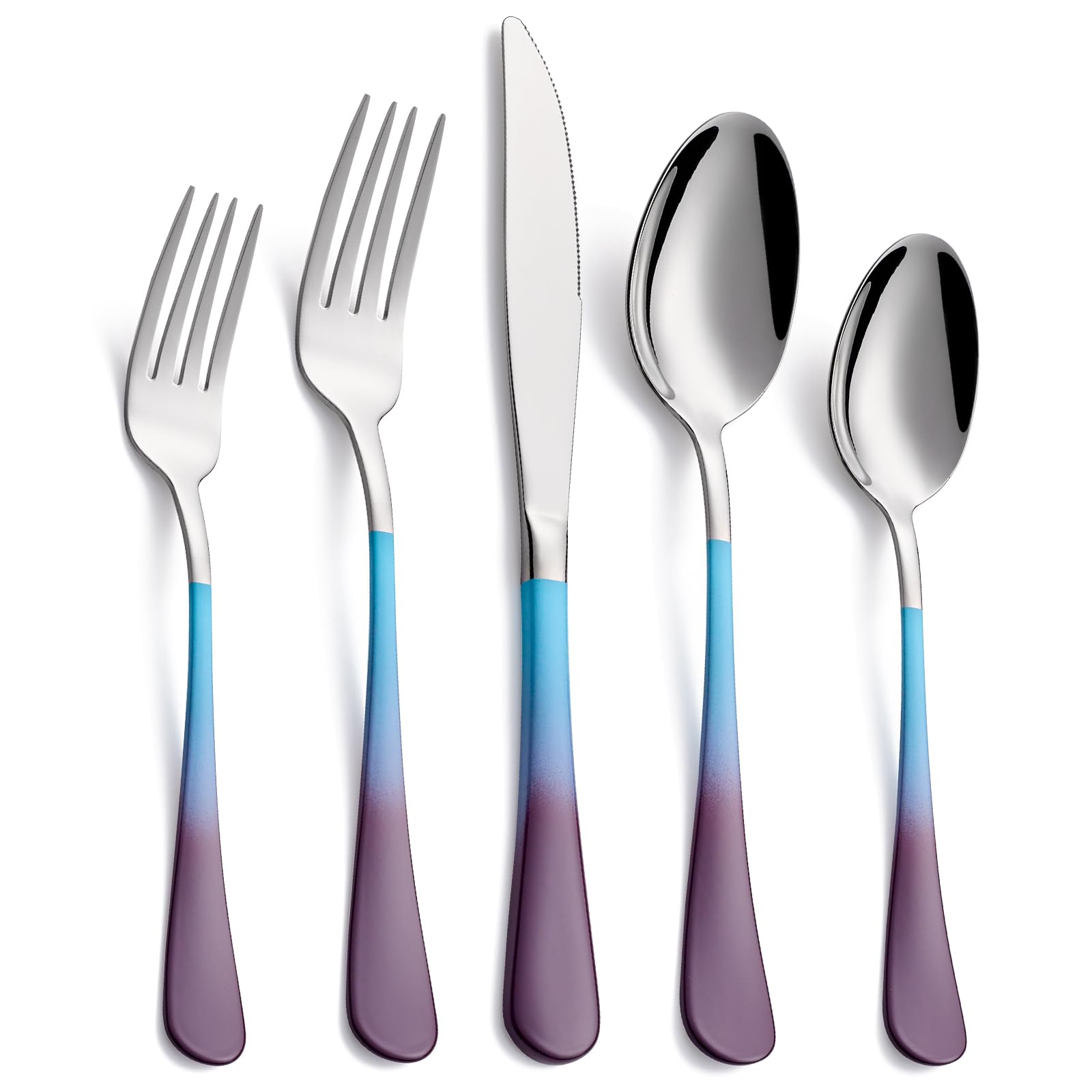 20-Pieces Green and Black Silverware Sets for 4,Green Handle Stainless Steel Cutlery Set, Include Forks Spoons and Knives Set, Dishwasher Safe Utensil Sets for Home Restaurant