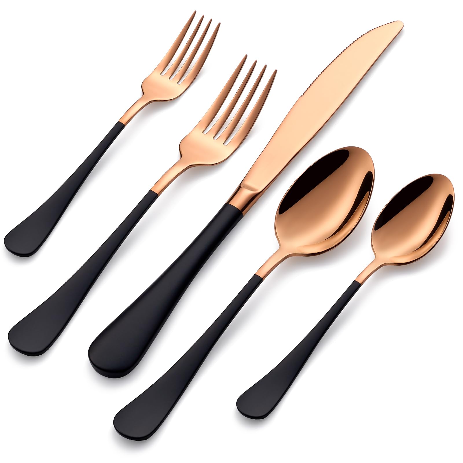 20-Pieces Green and Black Silverware Sets for 4,Green Handle Stainless Steel Cutlery Set, Include Forks Spoons and Knives Set, Dishwasher Safe Utensil Sets for Home Restaurant