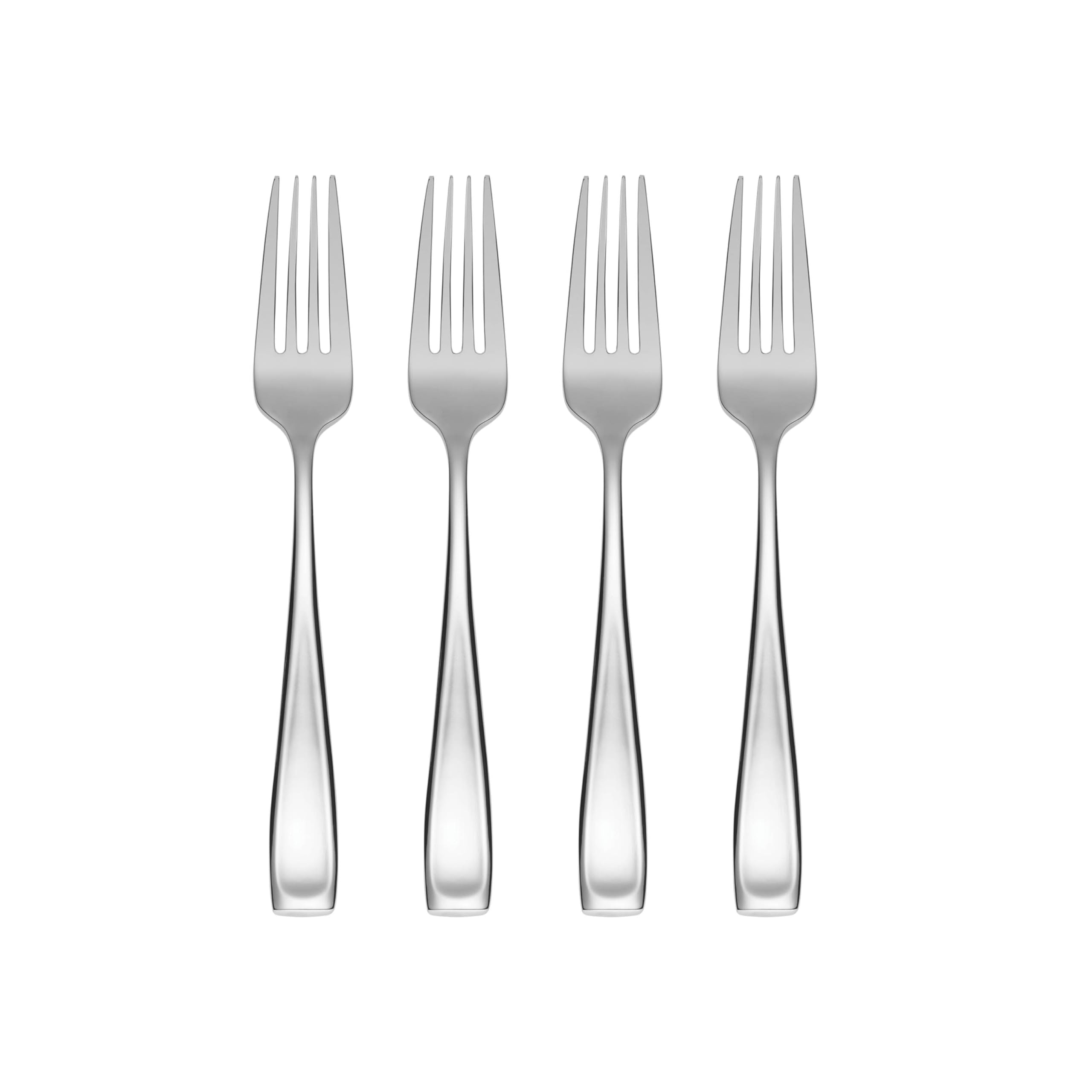 Oneida Moda Soup Spoons Silverware Set for 4, Flatware | mirror finish, dishwasher safe | great for soup, cutlery set, utensil set, rust resistant, kitchen essentials
