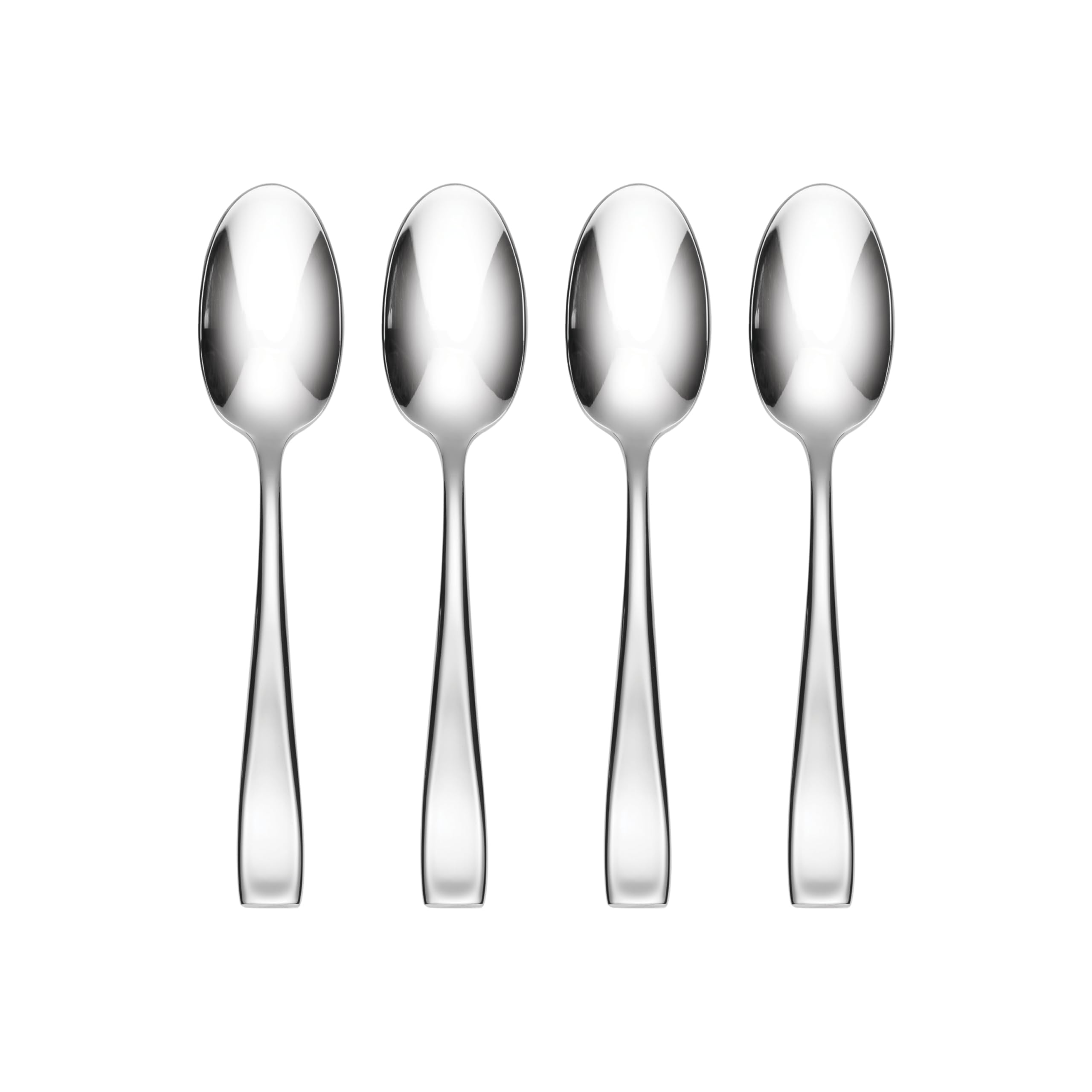 Oneida Moda Soup Spoons Silverware Set for 4, Flatware | mirror finish, dishwasher safe | great for soup, cutlery set, utensil set, rust resistant, kitchen essentials