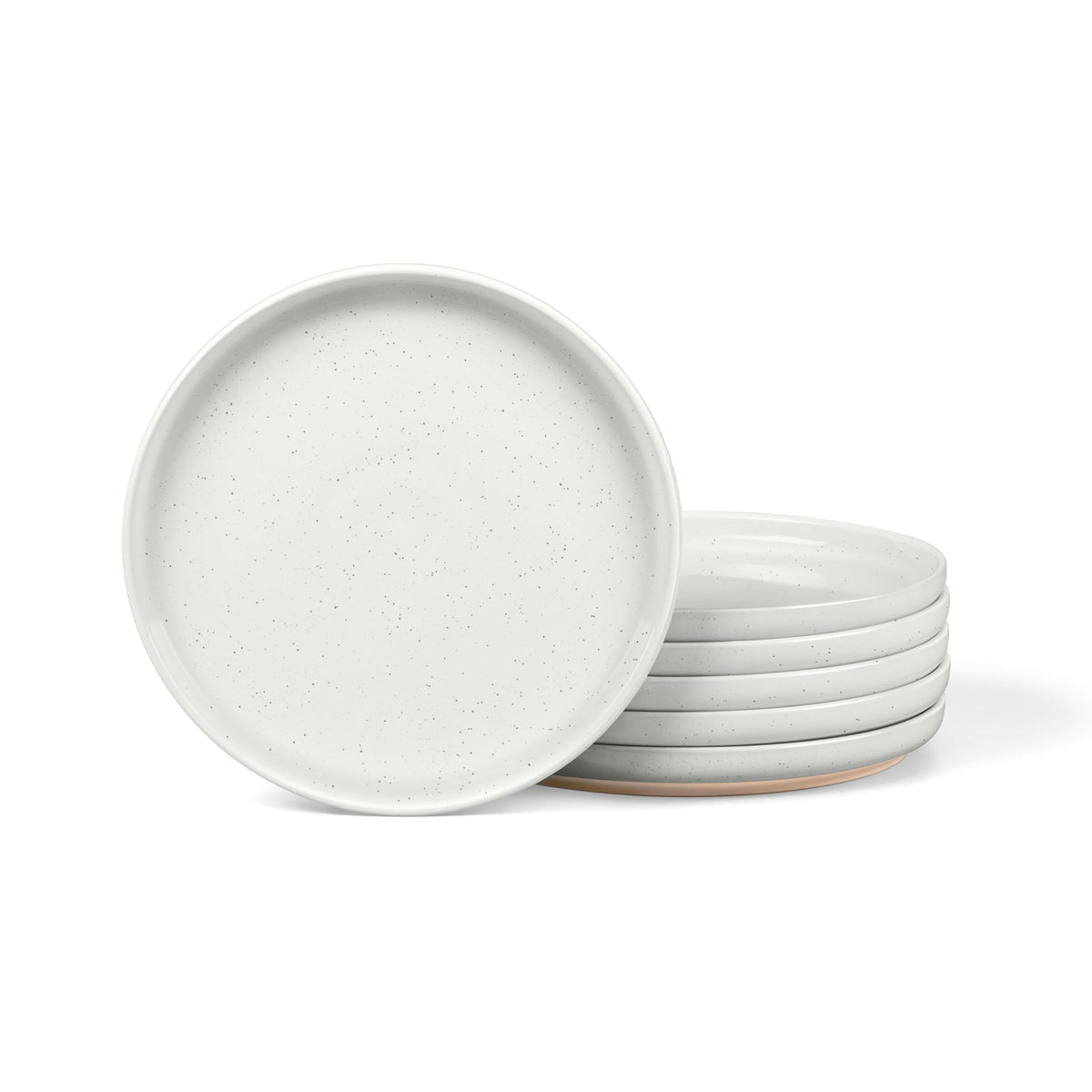 LIANYU Stoneware Dinner Plates Set of 4, 10.5 Inch Porcelain Kitchen Plates, High Edge Flat Dishes Set for Steak, Salad, Dessert, Microwave & Dishwasher & Oven Safe, Scratch Resistant, Milky Brown
