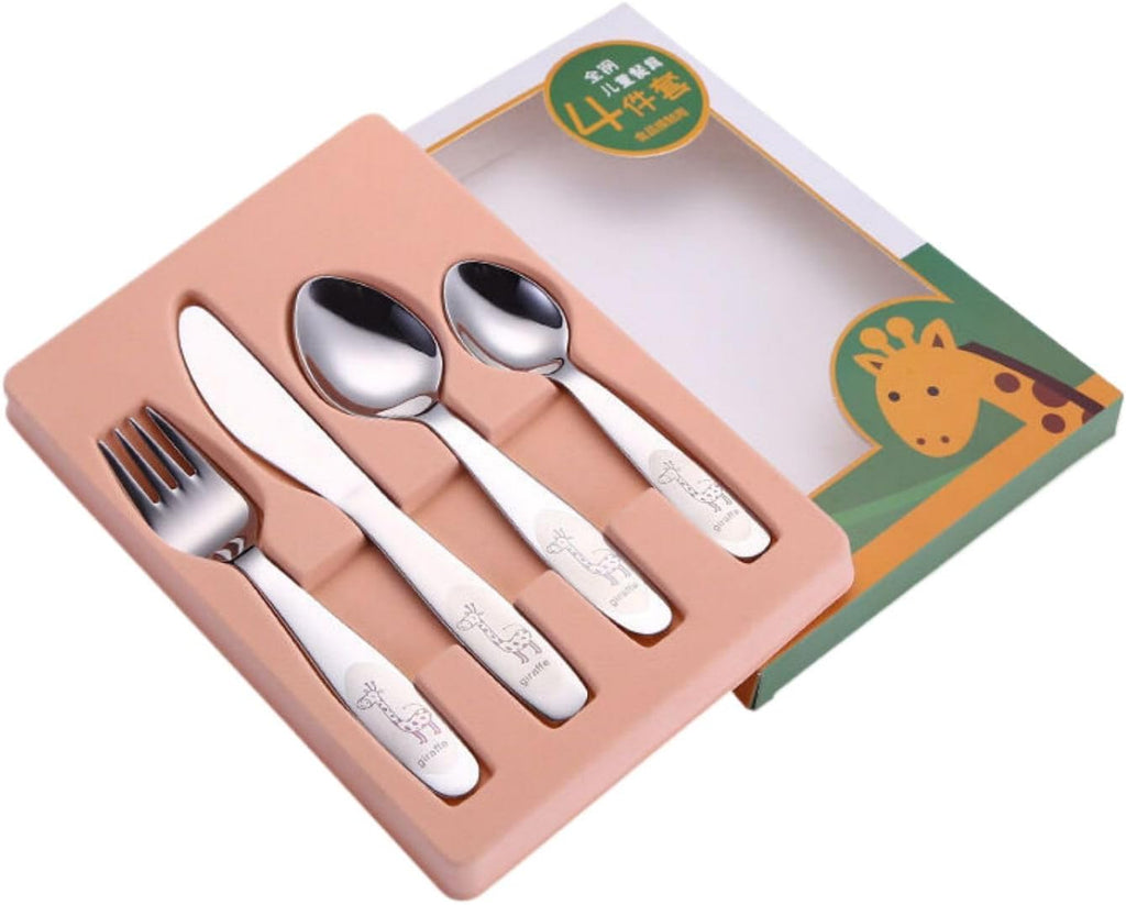Kitchen The cooking Tool Accessories 304不锈钢刀叉勺子 便携式可爱甜品勺搅拌勺餐具礼品套装