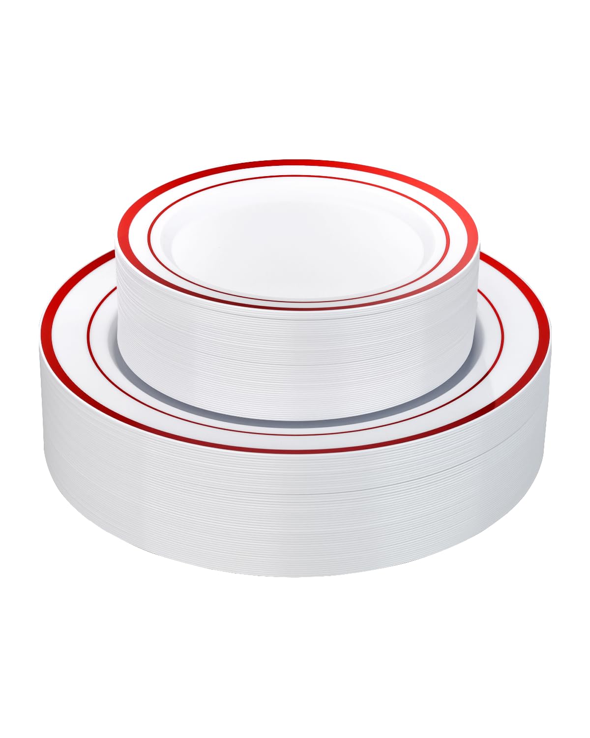 200PCS Gold Plastic Plates, Heavy Duty Disposable Gold Plates | 100 10.25 inch Dinner Plates and 100 7.5 inch Dessert Plates for Party, Holiday, Wedding, Thanksgiving