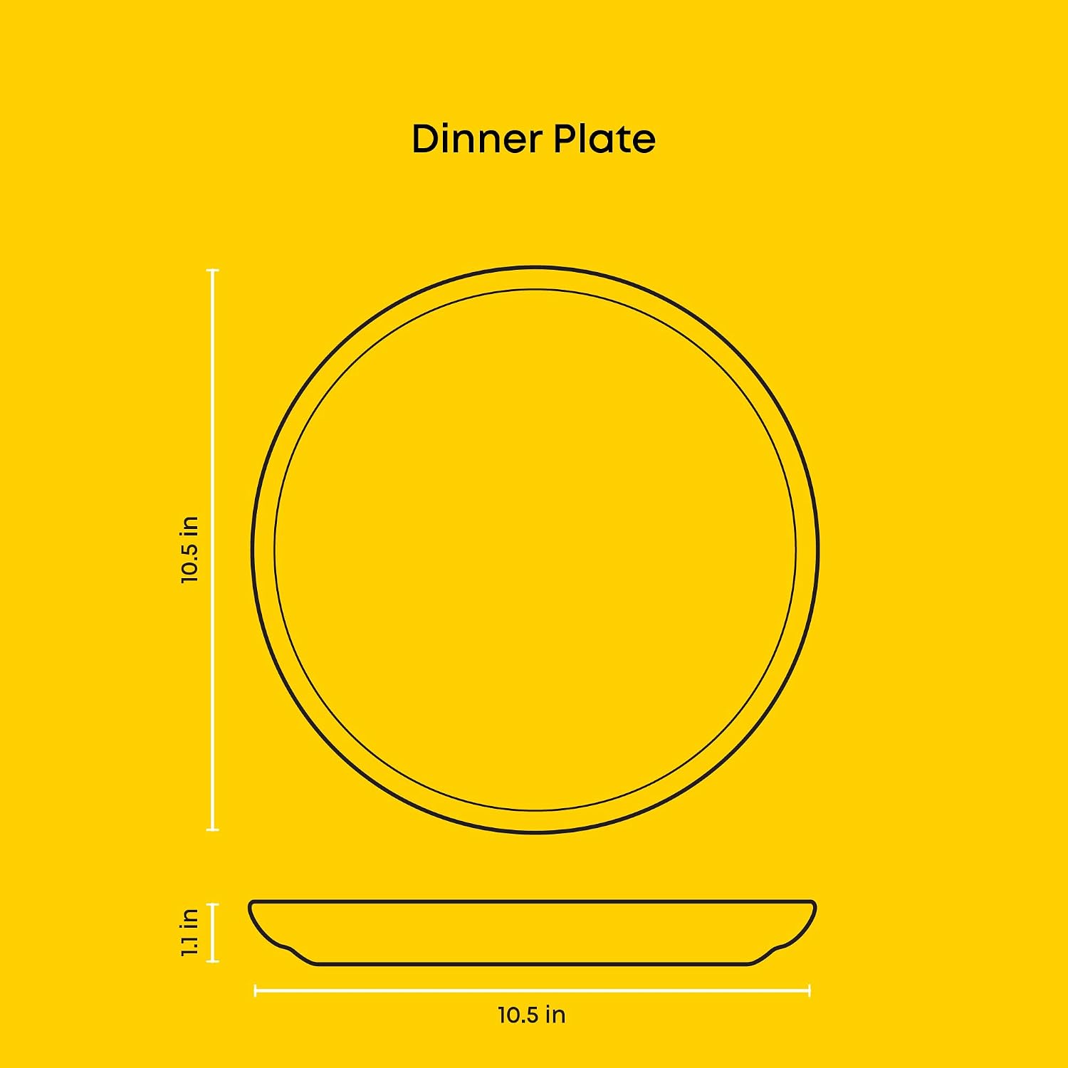JoyJolt Mesa Stoneware Dinner Plates Set of 6, 10.5” Dish Set, Dishwasher and Microwave Safe Plate Set, Modern Rustic Dinnerware, Kitchen Serving Dishes - Matte White (Linen)