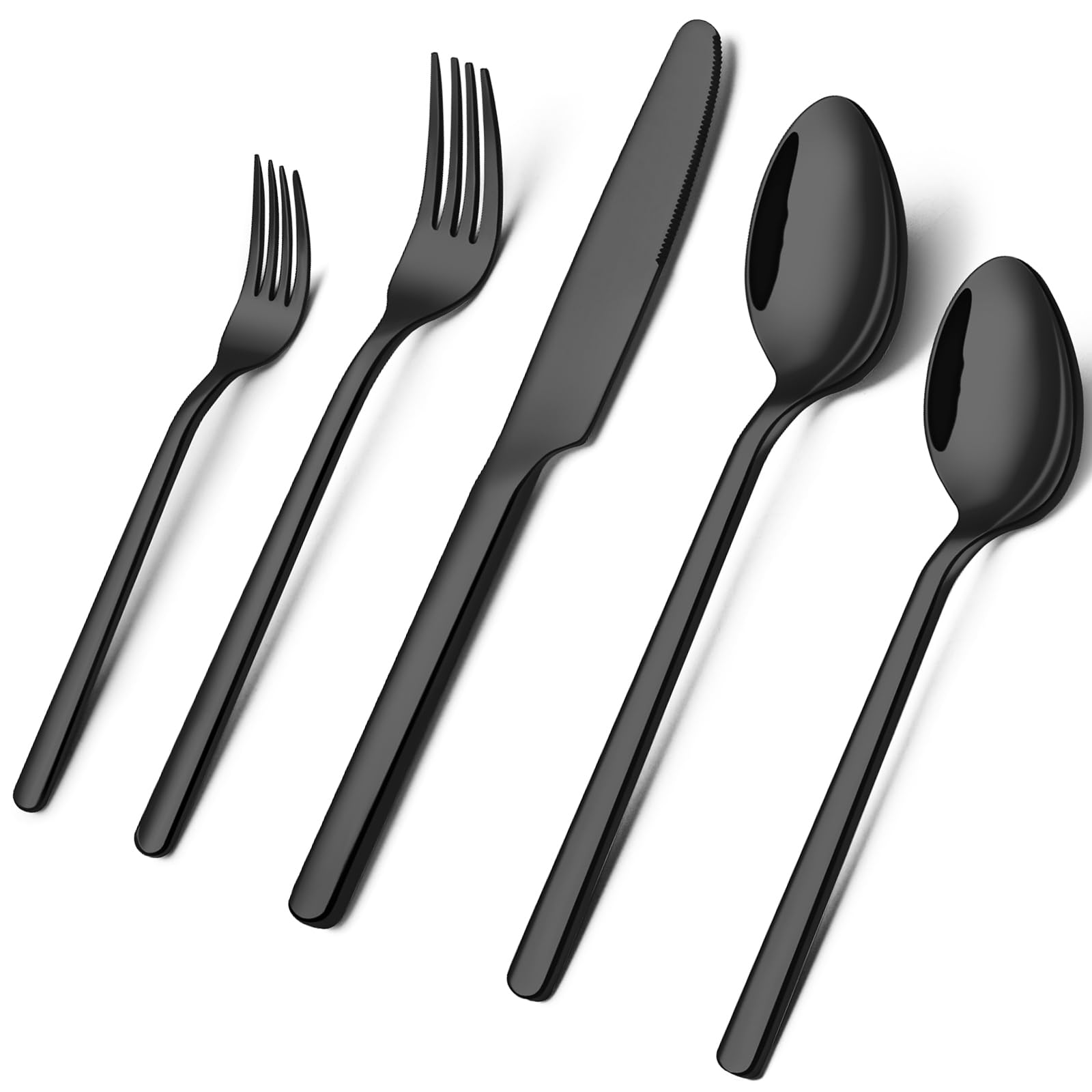 24-Piece Silverware Set with Steak Knives, Flatware Set for 4, 18/10 Stainless Steel Tableware Cutlery Set for Home Restaurant, Mirror Finish,Modern Design