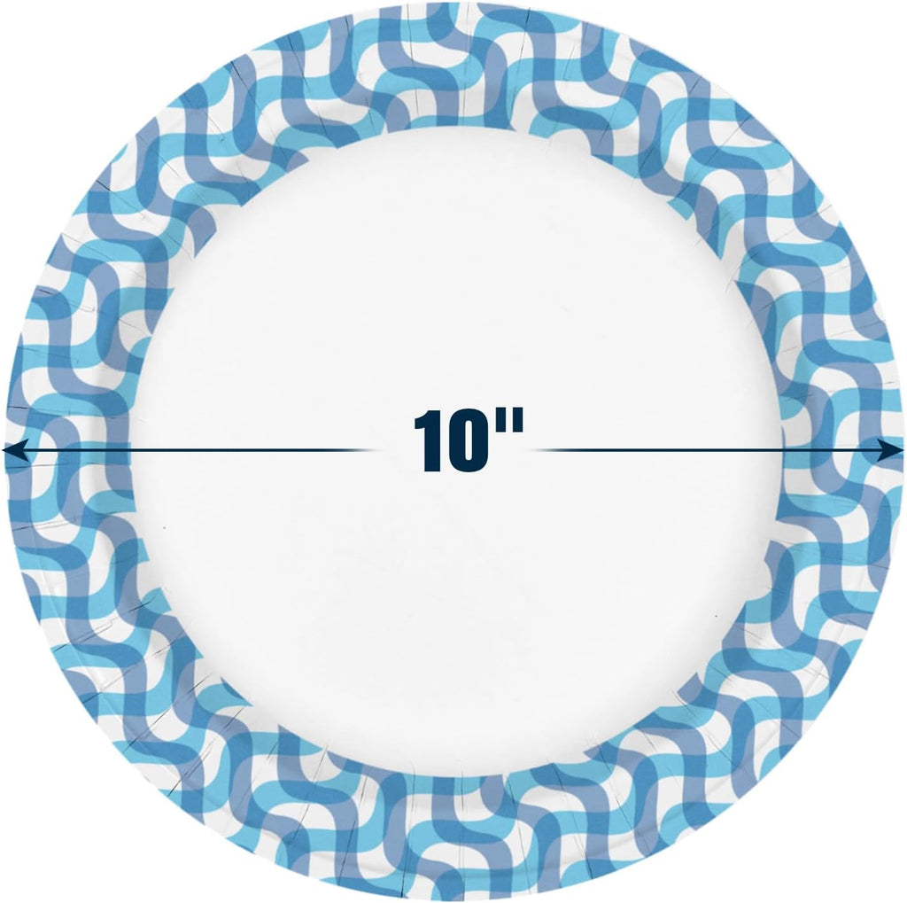 Ginkgo Paper Plates 10 inch Bulk 300 Count | Thickened Disposable Plates Large Heavy Duty Dinner Paper Plates for Holiday, Party, Picnic and Everyday Use