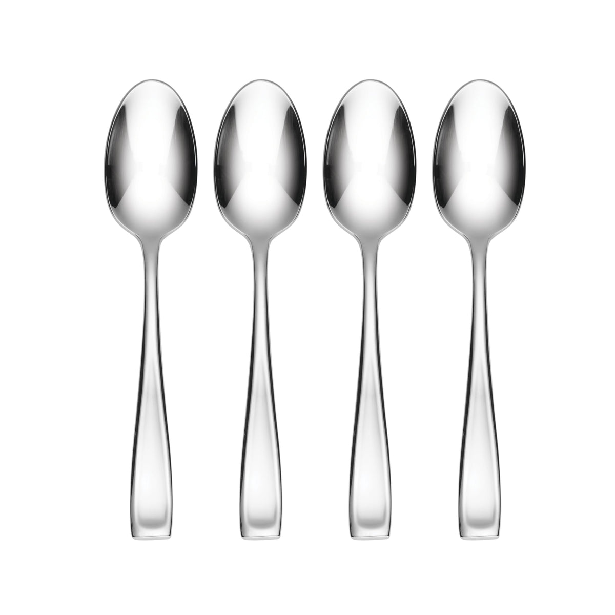 Oneida Moda Soup Spoons Silverware Set for 4, Flatware | mirror finish, dishwasher safe | great for soup, cutlery set, utensil set, rust resistant, kitchen essentials