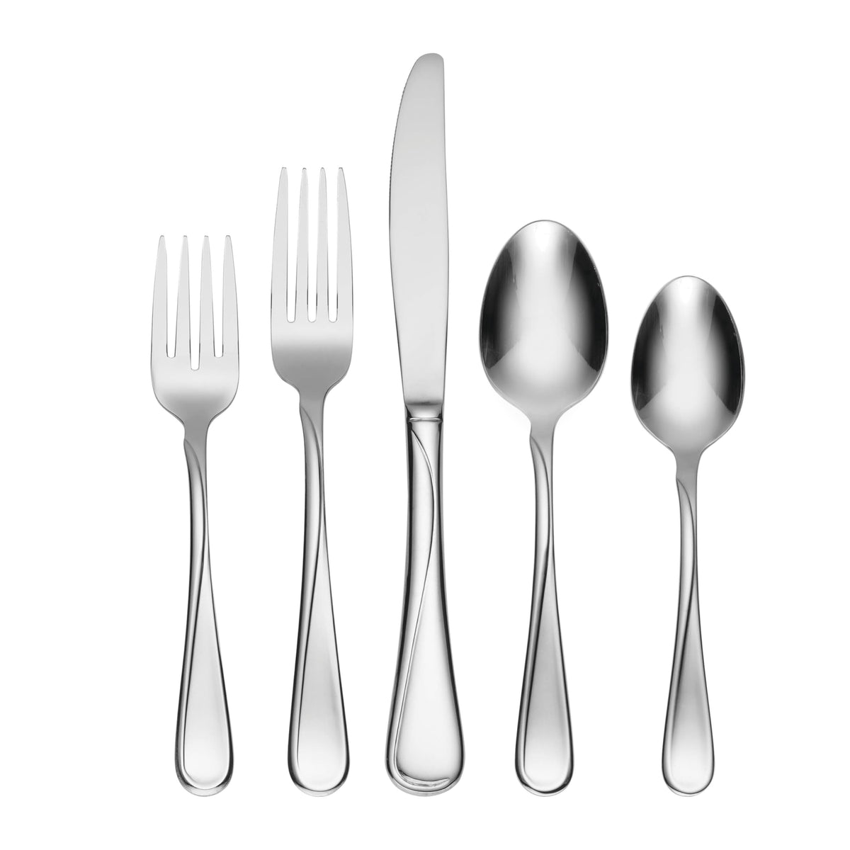 Oneida Flight Dinner Spoons Silverware Set for 4, Flatware | 18/0 stainless steel, mirror finish | dishwasher safe | great for soup or everyday dining, cutlery set