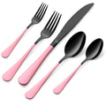 20-Pieces Green and Black Silverware Sets for 4,Green Handle Stainless Steel Cutlery Set, Include Forks Spoons and Knives Set, Dishwasher Safe Utensil Sets for Home Restaurant