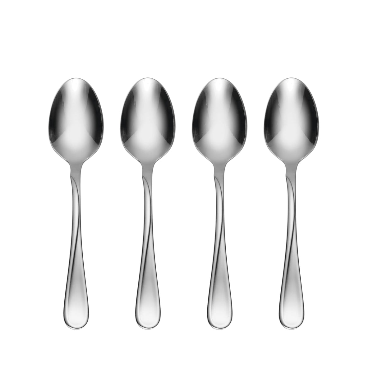 Oneida Flight Dinner Spoons Silverware Set for 4, Flatware | 18/0 stainless steel, mirror finish | dishwasher safe | great for soup or everyday dining, cutlery set