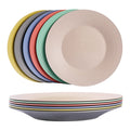 10inch/6pcs Dishwasher & Microwave Safe Wheat Straw Plates - Lightweight Reusable Unbreakable Dinner Plates, Non-toxin, BPA Free and Healthy for Kids & Adults