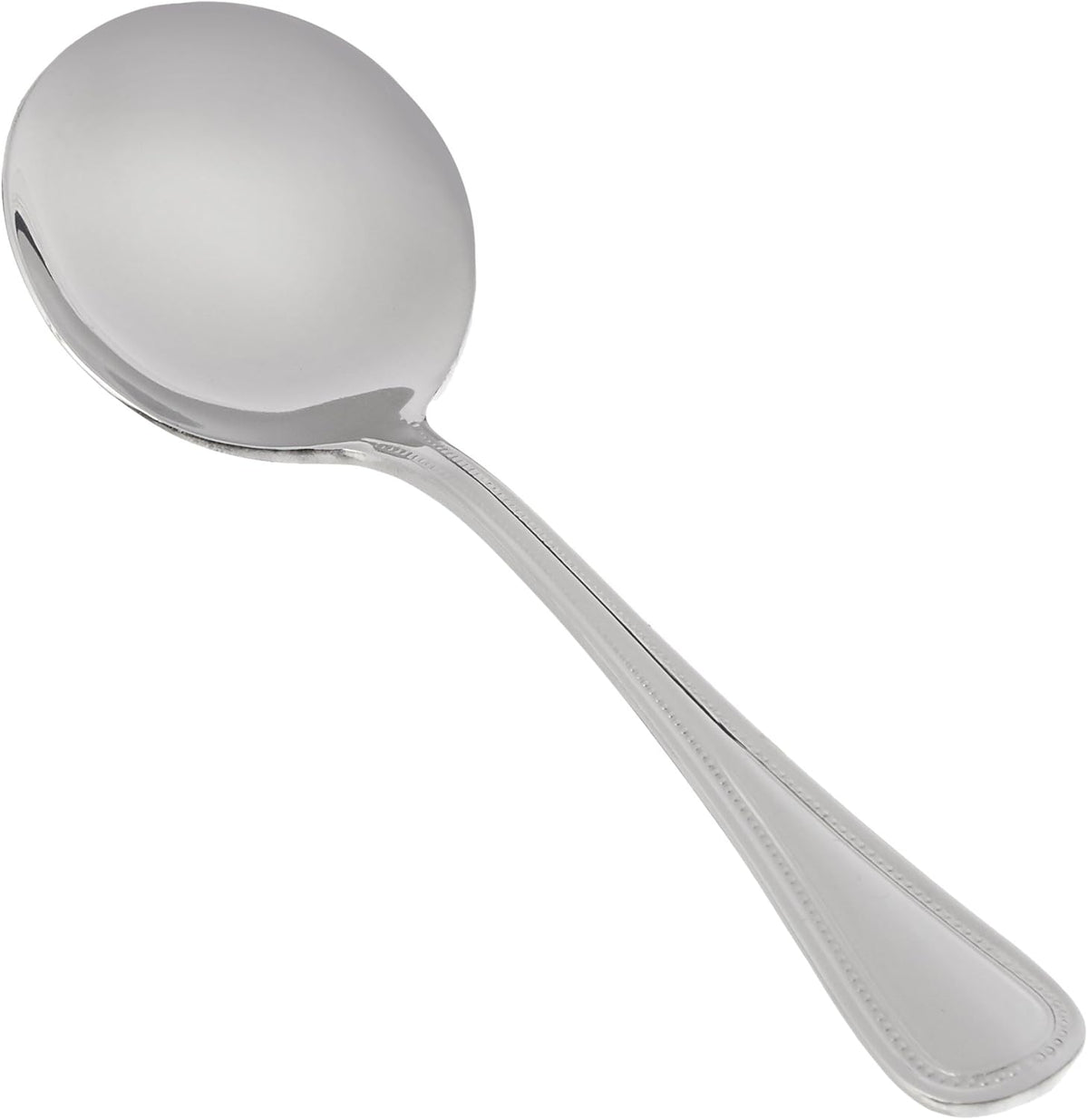 Winco 7 1/4" Stainless Steel Bouillon Spoon, Extra Heavyweight (Set of 12) | Dishwasher safe, Restaurant service, Great for Soup, Broth, Noodles and Tasting Service