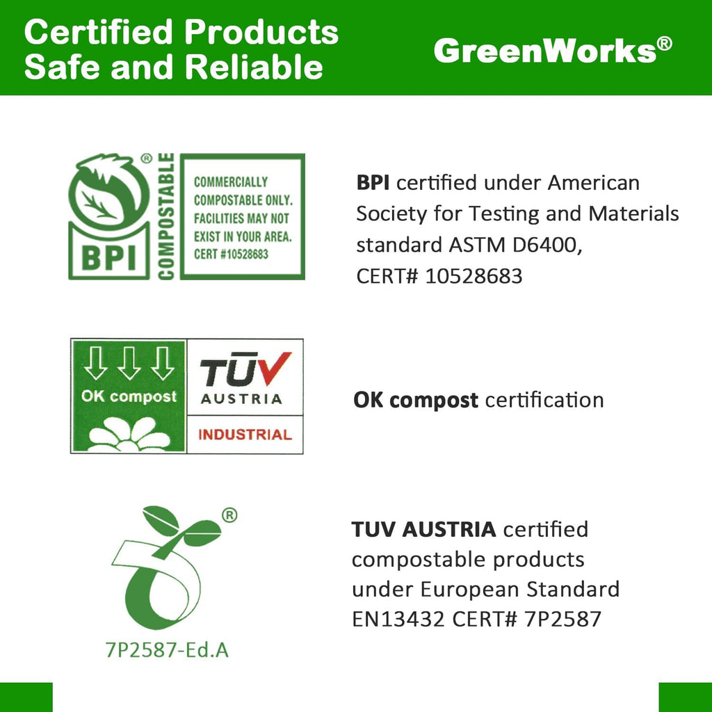 GreenWorks 100 Count 6.5" Large Compostable Soup Spoons,BPI Certified Heavy Duty Disposable Cutlery Soup Spoons