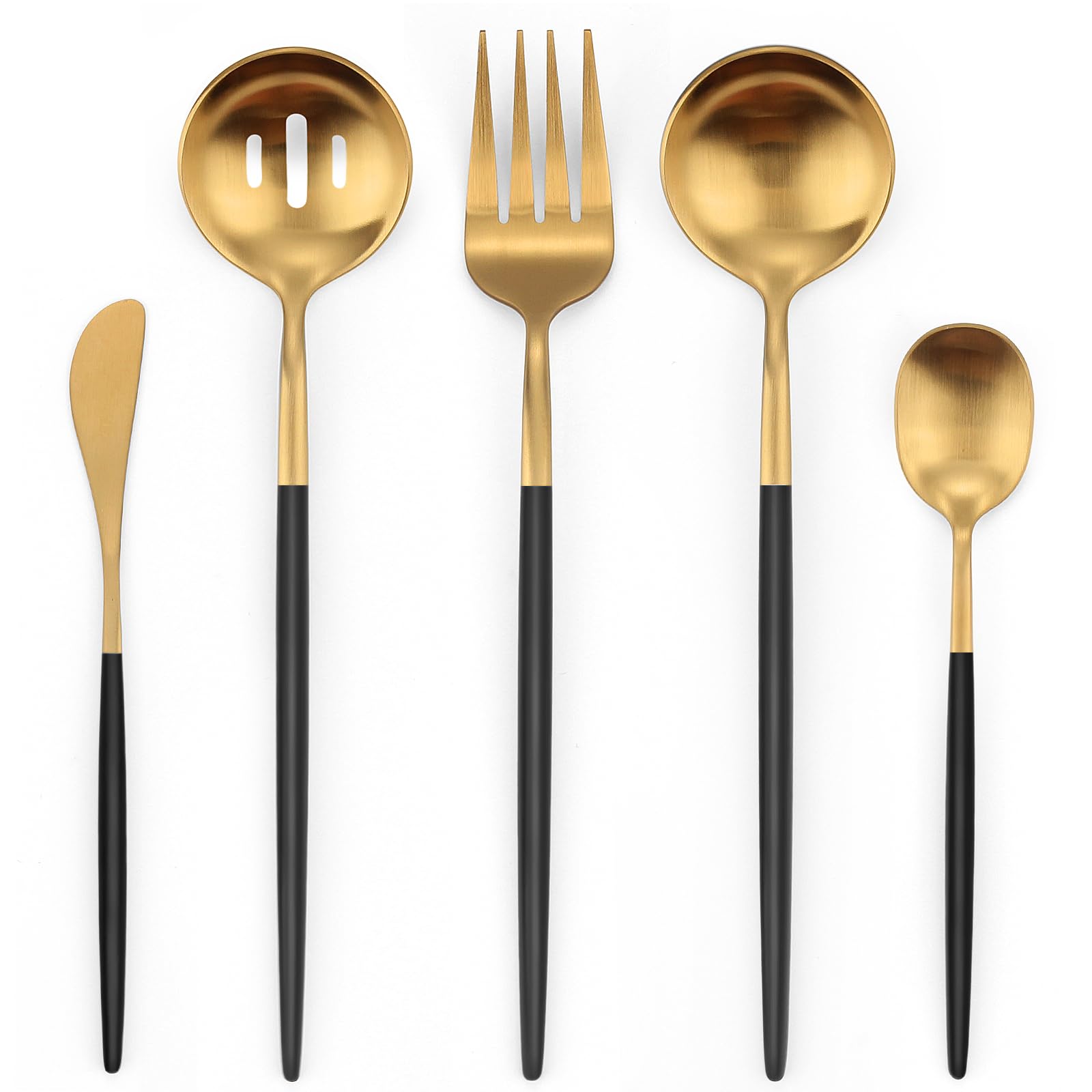 Matte Silverware Set, Oliviola 40-Piece Stainless Steel Flatware Cutlery Set Service for 8, Satin Finish Kitchen Utensil Set, Dishwasher Safe