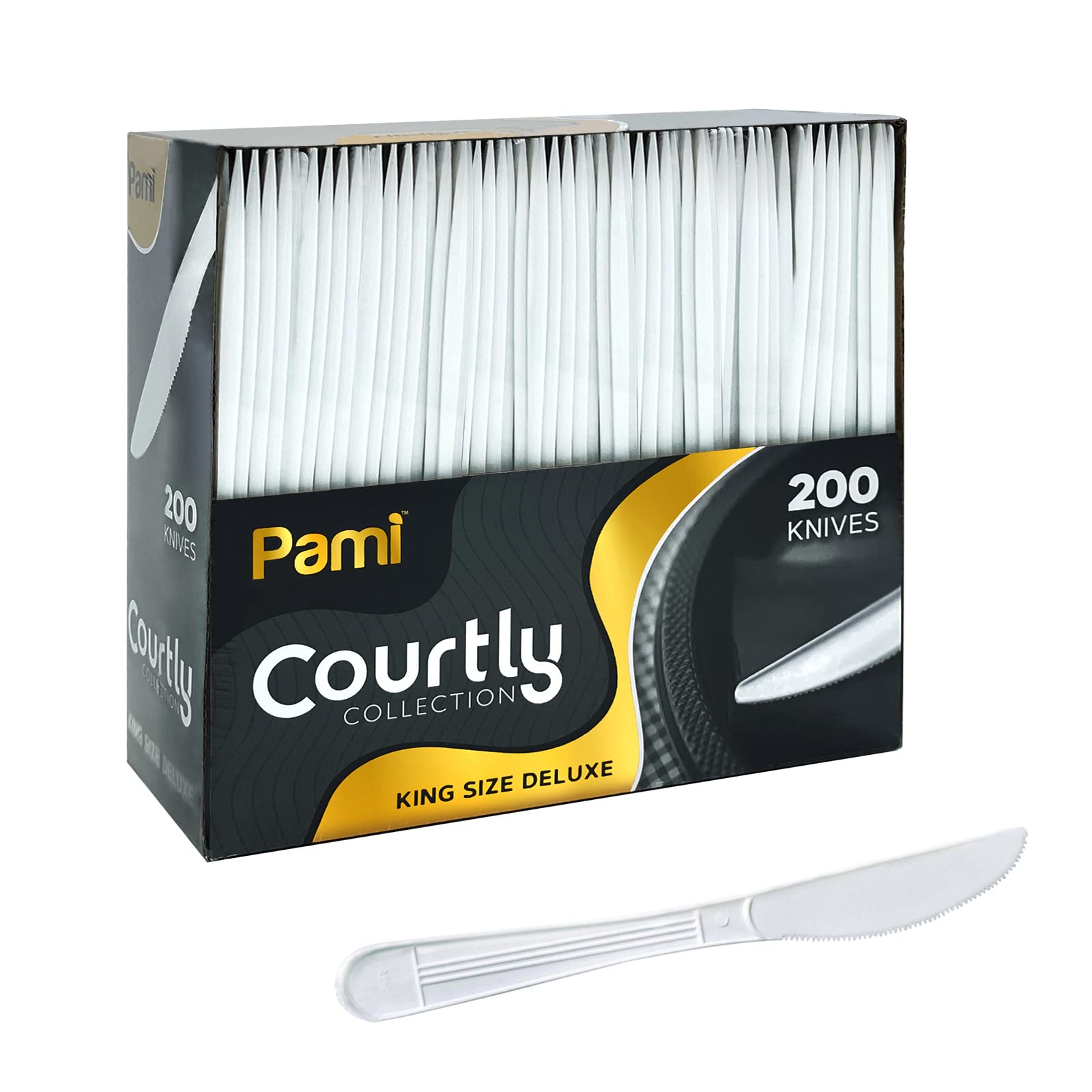 PAMI Heavy Weight Disposable Plastic Soup Spoons,White,Deluxe Size,200-Pk