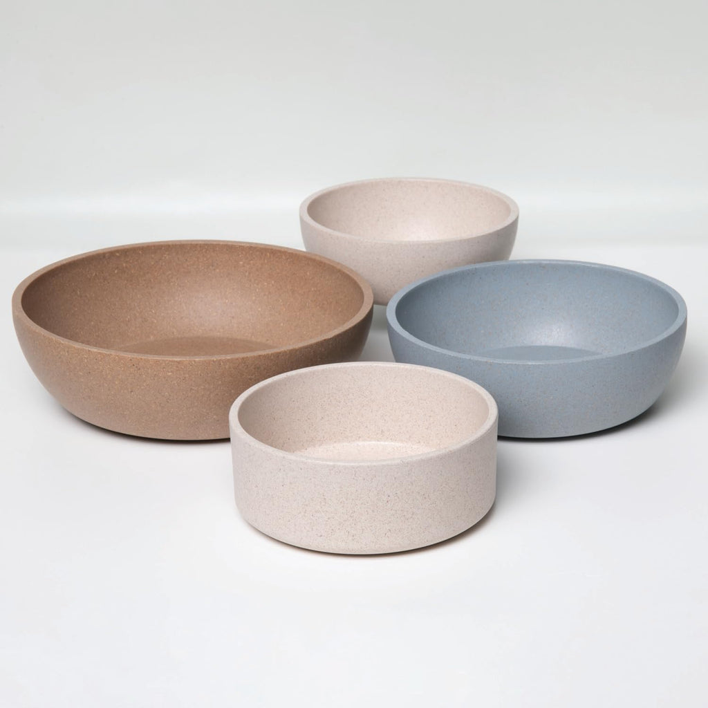 Loving Pets - Dolce Bamboo - Eco-Friendly Pet Bowls & Dishes for Dog, Cats, Puppy Food and Water Bowl -Sustainable and Dishwasher Safe, Made with Real Bamboo (Medium, Oat-Beige)