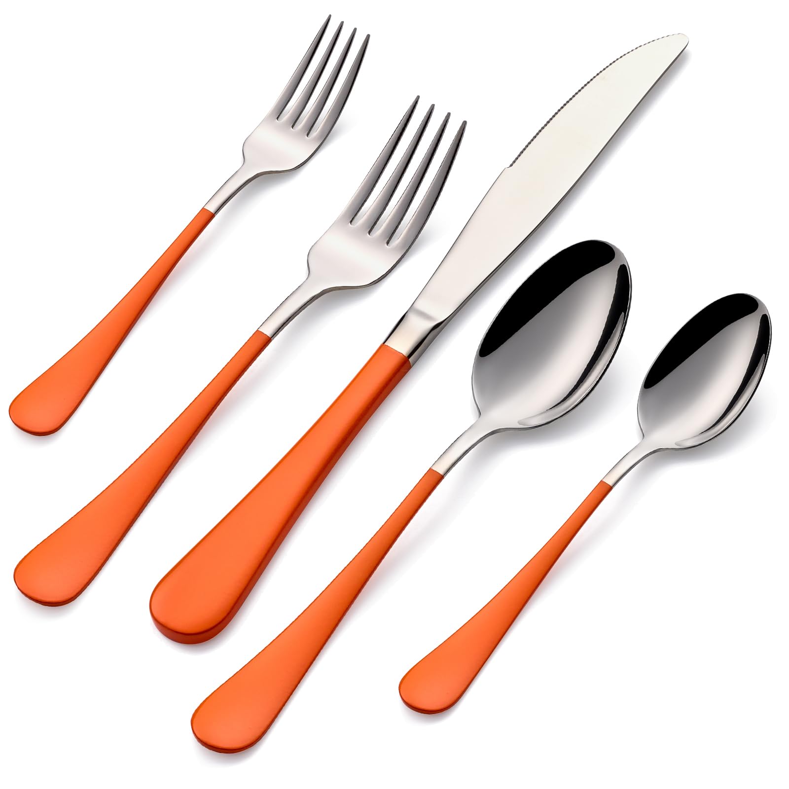 20-Pieces Green and Black Silverware Sets for 4,Green Handle Stainless Steel Cutlery Set, Include Forks Spoons and Knives Set, Dishwasher Safe Utensil Sets for Home Restaurant