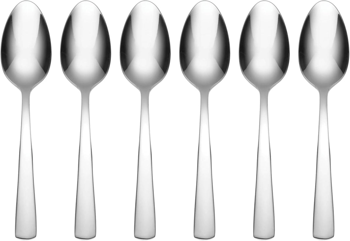 Oneida Aptitude Soup Spoons Silverware Set for 6, Flatware | 18/0 stainless steel, mirror finish | 6.7 inch length | dishwasher safe, cutlery set, utensil set, gift