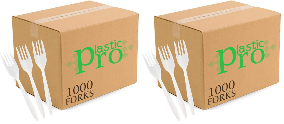 Plasticpro Cutlery Plastic Soup Spoons Medium Weight Disposable Silverware (White,1000 Soup Spoons)