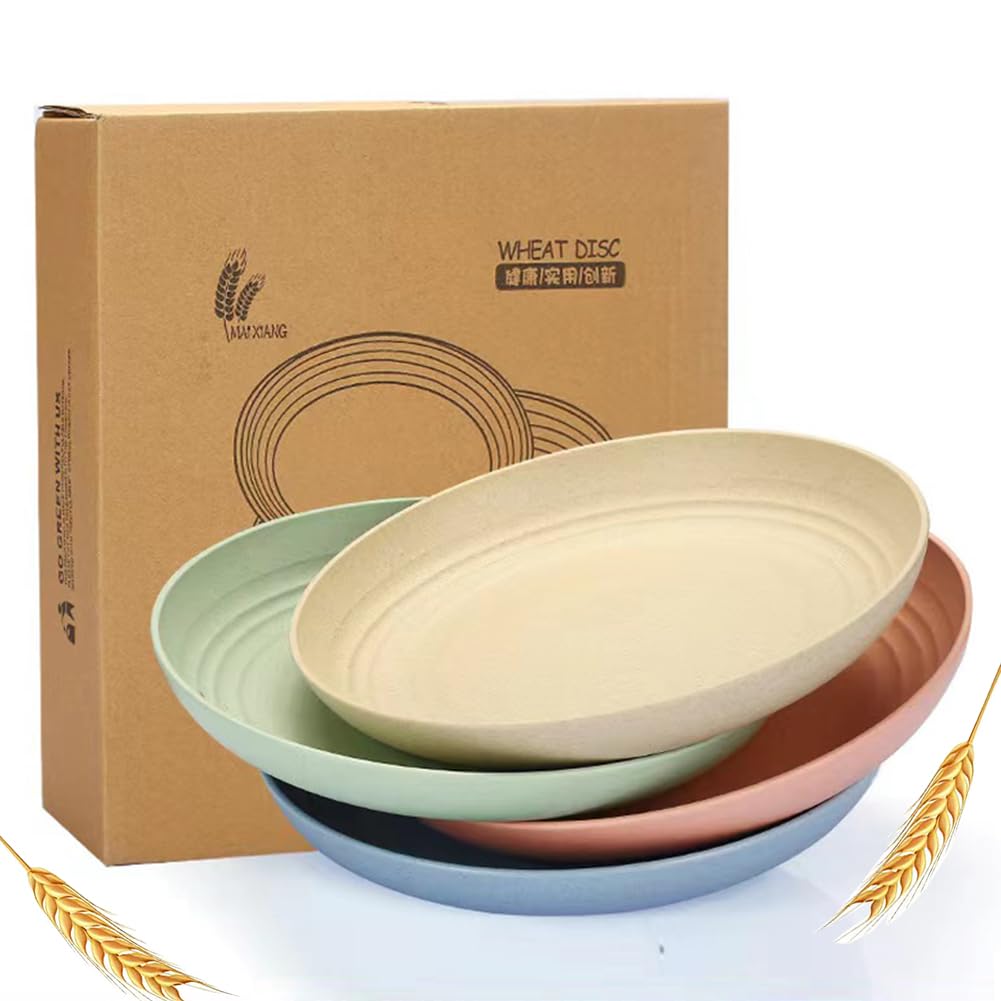 LRUUIDDE Unbreakable Cereal Bowls 24 oz - Reusable Wheat Straw Bowl - Dishwasher -Microwave Safe - Bamboo Kids Bowls Set, Soup Salad Rice Oatmeal Desserts- BPA Free, Eco-Friendly