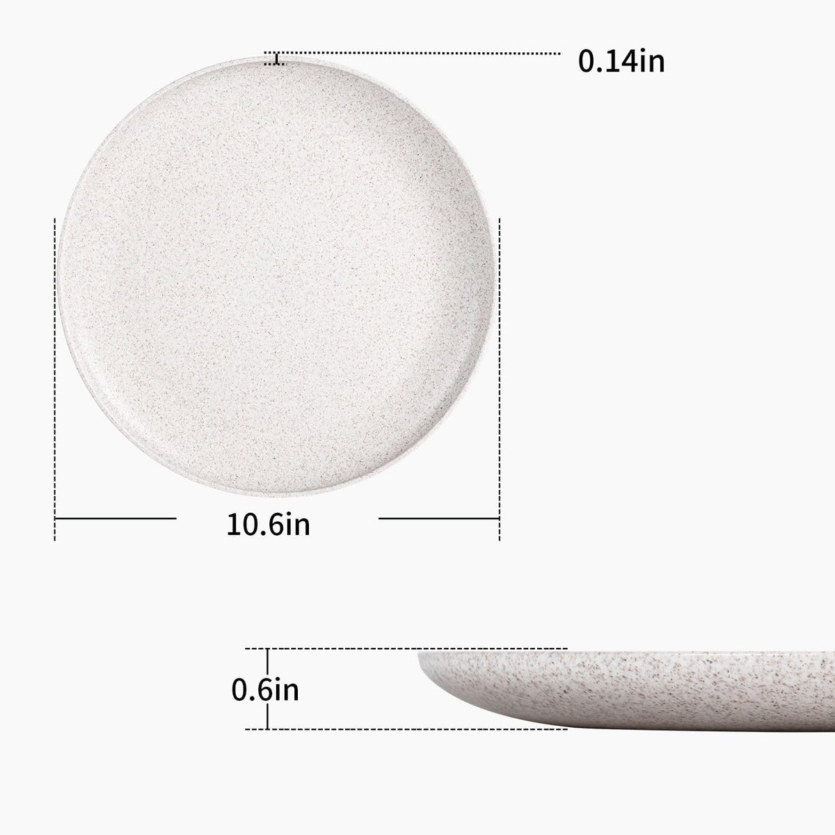 MISS BIG Wheat Straw Plates Set of 8, 10 Inch Dinner Plates, BPA Free | Family-size wheat straw dinner plates for daily meals, fewer paper plates, dishwasher cleanup, and short reheating.