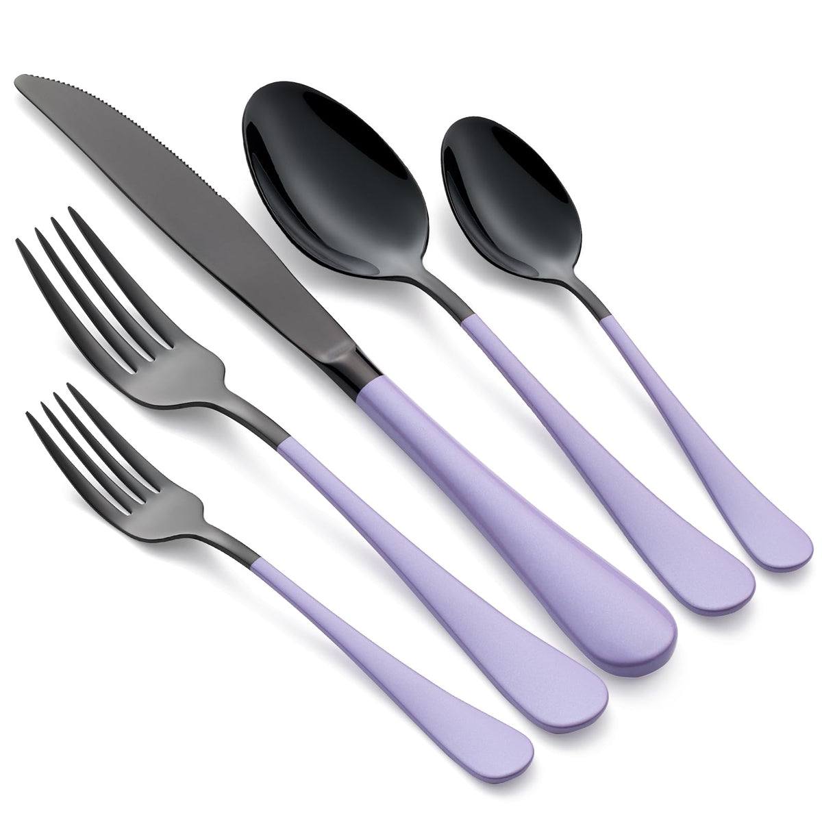 20-Pieces Green and Black Silverware Sets for 4,Green Handle Stainless Steel Cutlery Set, Include Forks Spoons and Knives Set, Dishwasher Safe Utensil Sets for Home Restaurant