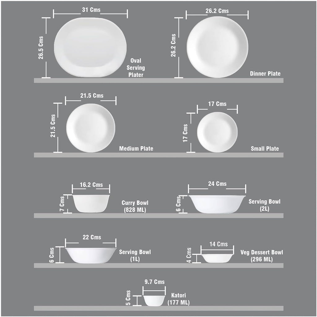 Corelle Vitrelle 6-Piece Soup/Cereal Bowl Set Triple Layer Glass and Chip Resistant, 18-Oz Lightweight Round Bowls, Winter Frost White