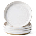 LE TAUCI 10 Inch Ceramic Dinner Plates Set of 4, Large Modern White Plate Set for Kitchen, Microwave & Dishwasher Safe Dinnerware Sets, Scratch Resistant Serving Dishes for Steak, Pasta - Arctic White