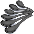 AOOSY Soup Spoons,Stainless Steel Korean Spoons Asian Soup Spoon, Set of 6 | Heavy Duty Thick Short Handle Ramen Spoon for Soup Cereals Dessert,6.3 In
