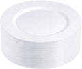 100PCS White Plastic Plates Disposable, 10.25" Heavy Duty Dinner Plates | Elegant, BPA-Free, Food Grade, for Wedding, Birthday, Party, Anniversary & Daily Use