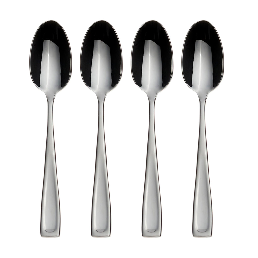 Oneida Moda Soup Spoons Silverware Set for 4, Flatware | mirror finish, dishwasher safe | great for soup, cutlery set, utensil set, rust resistant, kitchen essentials