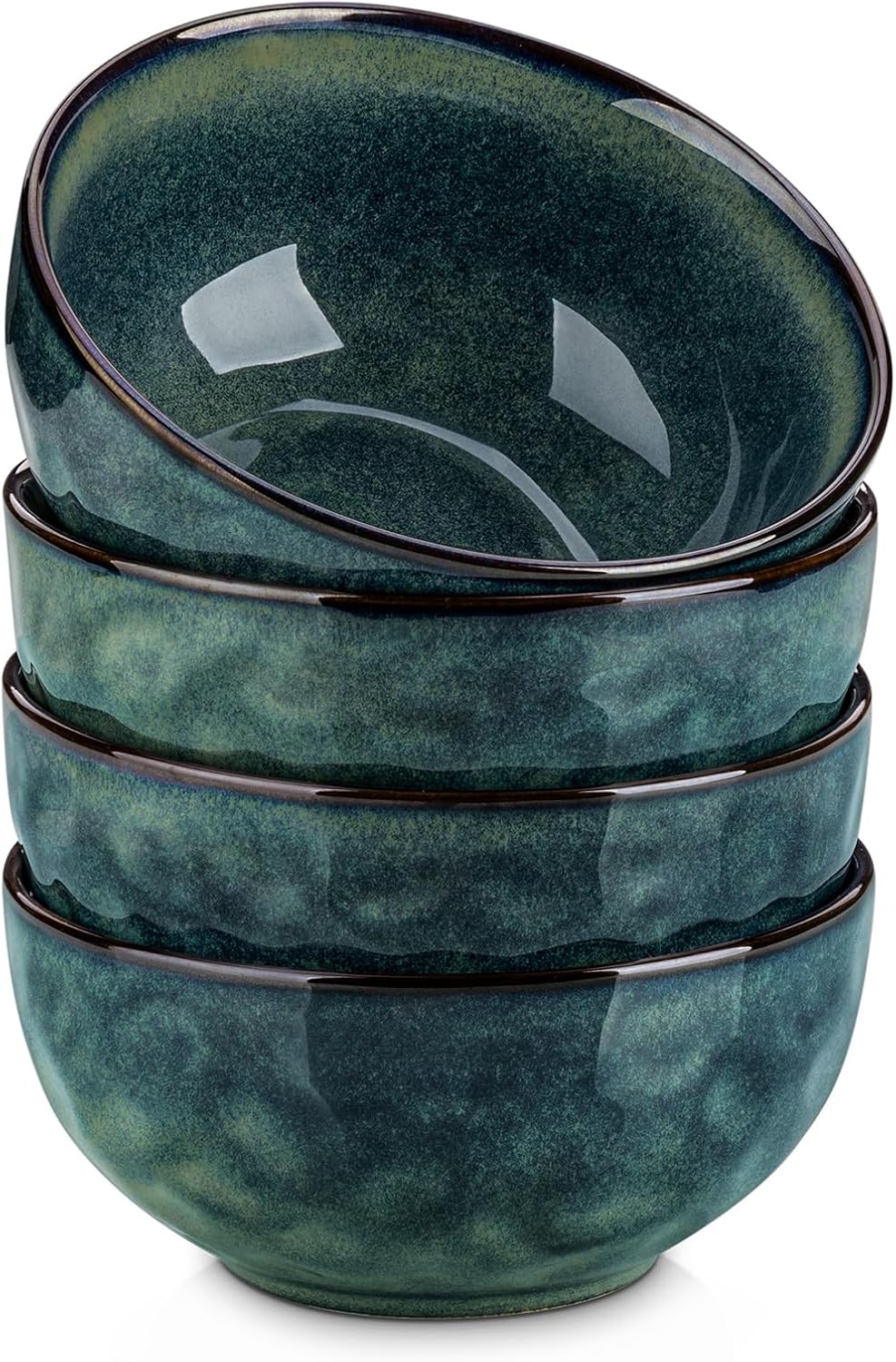 vancasso Starry 24oz Bowls for Soup, Ceramic Green bowls Set of 4 | Deep Bowls for Cereal, Salad and Oatmeal, Dishwasher & Microwave Oven Safe