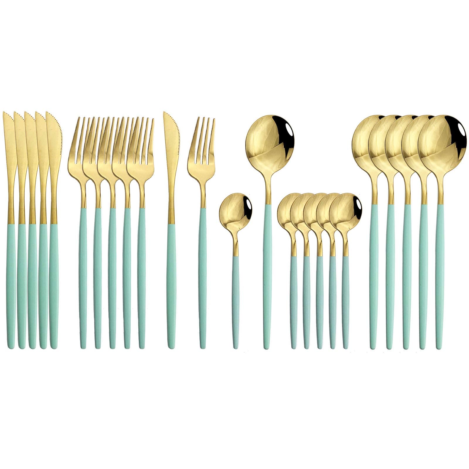 JASHII 24 Pieces Silverware Flatware Cutlery Set, Stainless Steel Tableware Silverware-Service for 6 Dishwasher Safe Full Set Flatware Durable (Silver)