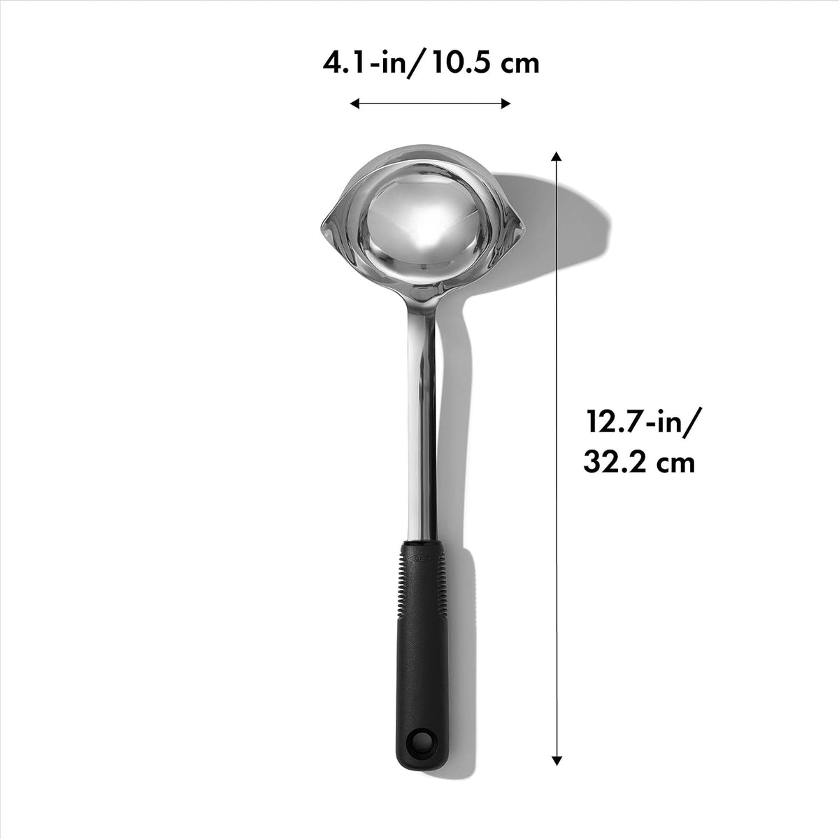 OXO Good Grips Stainless Steel Soup Ladle with Pour Spout | Comfortable Non-Slip Handle, Drip-Free Pour Spout, Dishwasher Safe, Soups, Stews, Sauces, Everyday Cooking