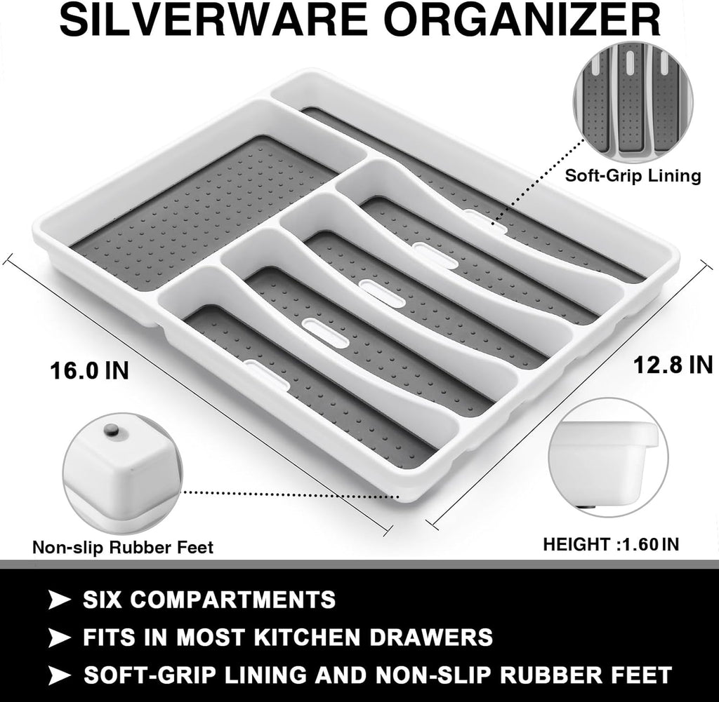 49-Piece Black Silverware Set with Organizer, Food-Grade Stainless Steel Black Flatware for 8, Cutlery Utensil Sets with Steak Knives, Rust-proof, Mirror Polished, Dishwasher Safe, Tree Pattern