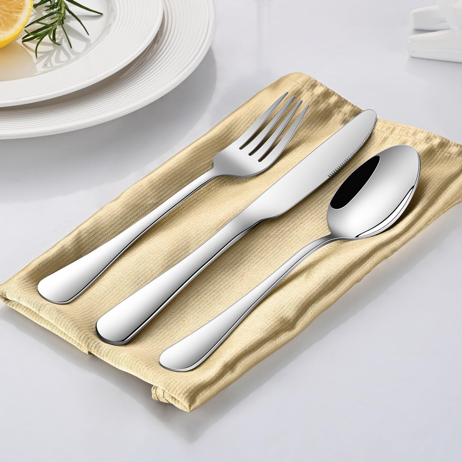 Dinner Spoon Set,8-Piece 7.3 Inch Soup Spoons,Premium Food Grade Stainless Steel Table Spoon,Durable Metal Tablespoon,Dishwasher Safe Silverware Spoons