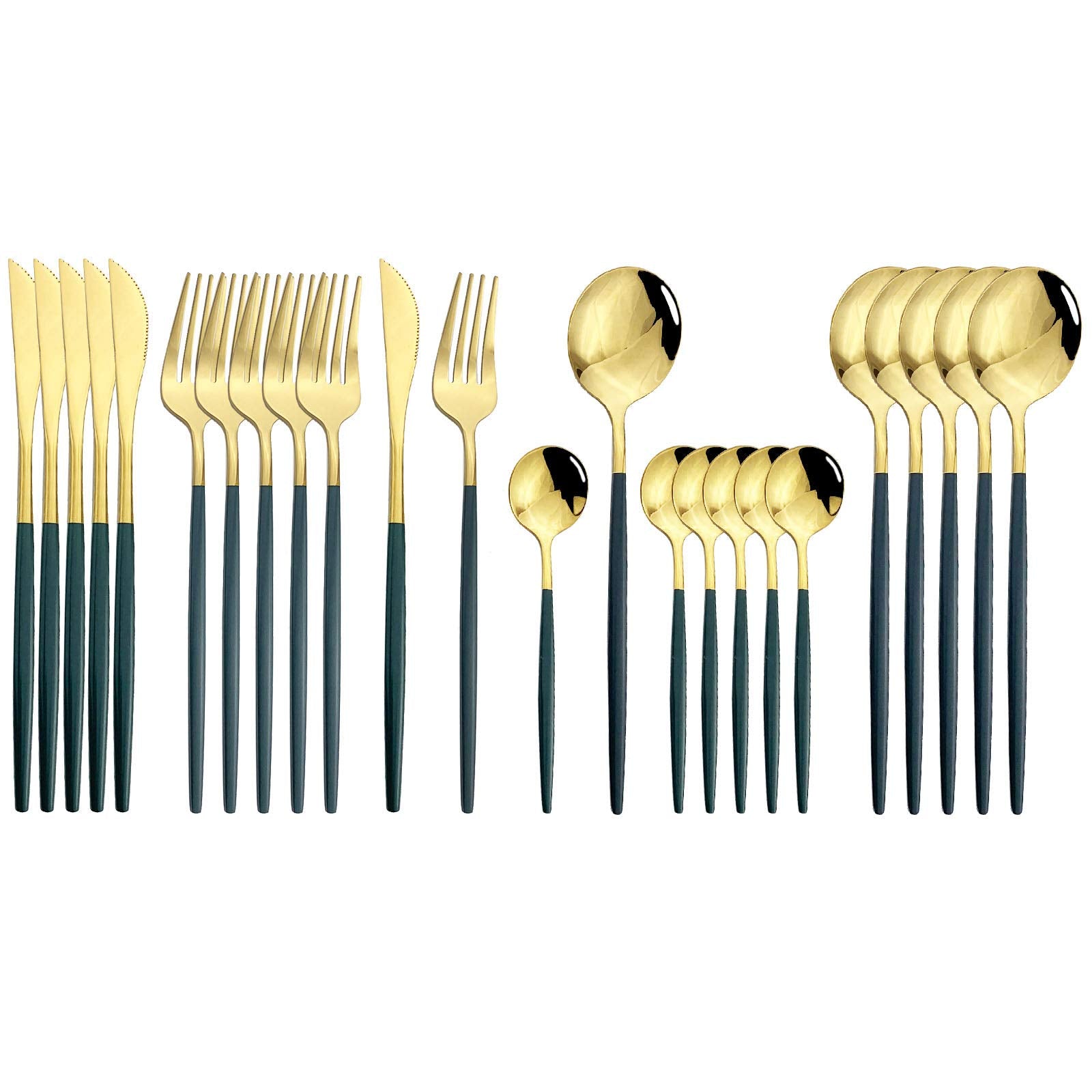 JASHII 24 Pieces Silverware Flatware Cutlery Set, Stainless Steel Tableware Silverware-Service for 6 Dishwasher Safe Full Set Flatware Durable (Silver)