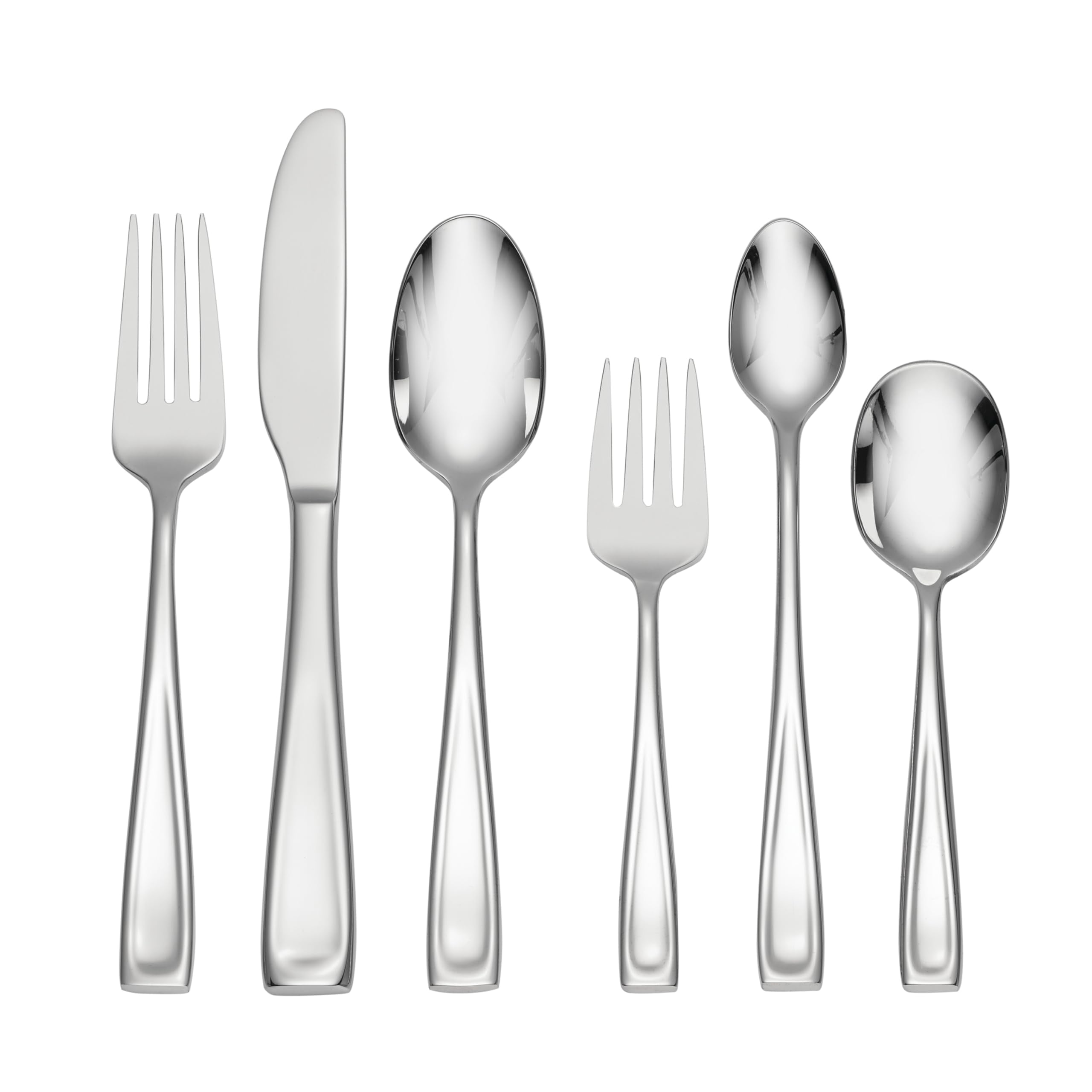 Oneida Moda Soup Spoons Silverware Set for 4, Flatware | mirror finish, dishwasher safe | great for soup, cutlery set, utensil set, rust resistant, kitchen essentials
