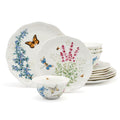 Lenox Butterfly Meadow Herbs Porcelain Dinner Plate Set for 4 | dishwasher safe | 10.75 inch diameter | floral, everyday dining, gift for women, kitchen essentials, dinnerware