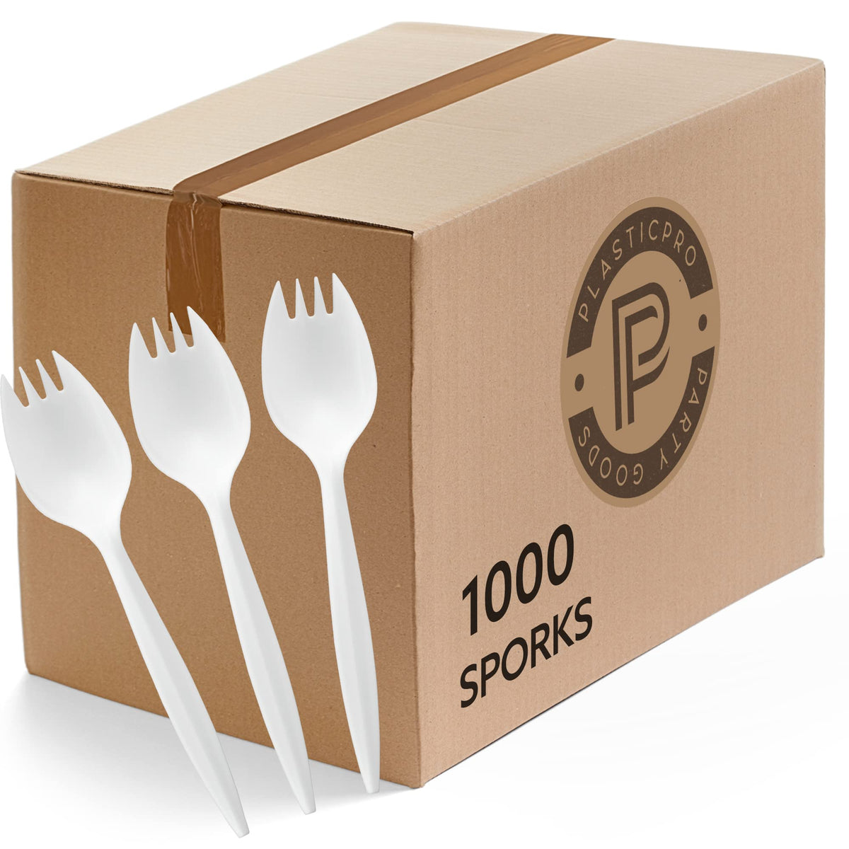 Plasticpro Cutlery Plastic Soup Spoons Medium Weight Disposable Silverware (White,1000 Soup Spoons)