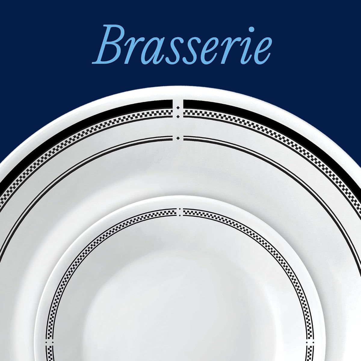 Corelle 18-Piece Round Dinnerware Set Service for 6, Lightweight Round Plates and Bowls Set, Vitrelle Triple Layer Glass, Chip and Scratch Resistant, Microwave and Dishwasher Safe, Brasserie