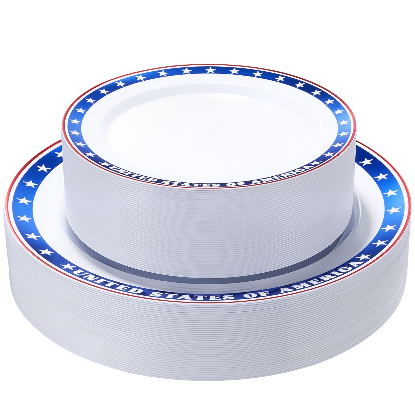 200PCS Gold Plastic Plates, Heavy Duty Disposable Gold Plates | 100 10.25 inch Dinner Plates and 100 7.5 inch Dessert Plates for Party, Holiday, Wedding, Thanksgiving