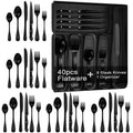 49-Piece Silverware Set with Organizer, Stainless Steel Flatware Utensils Set for 8, Forks and Spoons Silverware Set Cutlery Set with Steak Knives, Dishwasher Safe