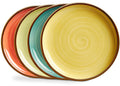 ONEMORE Porcelain Plates Set 10.5 inch Large Dinner Plates for Salad Dessert Ceramic Serving Plate Set of 4, Microwave and Dishwasher Safe