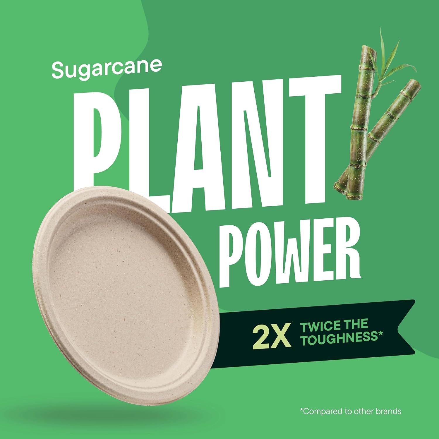 100% Compostable Paper Plates, Heavy Duty Disposable Plates [125-Pack] 9 Inch Plates - Eco-Friendly, Biodegradable Sugarcane Bagasse, Natural Unbleached Brown 9" Dinner Paper Plate Disposable | Eco-Friendly Biodegradable Sugarcane Bagasse Dinner Plates, P